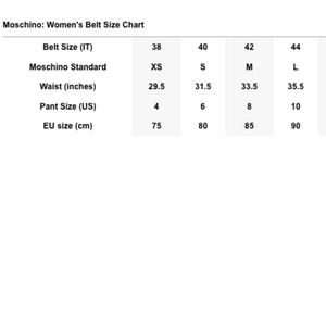 Boutique Moschino Size Chart